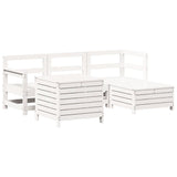 Set Salotto da Giardino 5 pz Bianco in Legno Massello di Pino
