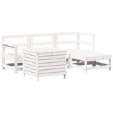 Set Salotto da Giardino 5 pz Bianco in Legno Massello di Pino