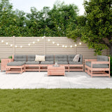 Set Divani da Giardino 10 pz in Legno Massello Abete Douglas