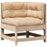 Set Divani Giardino 6 pz con Cuscini in Legno Massello di Pino