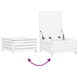 Set Divani da Giardino 6 pz Bianco in Legno Massello di Pino