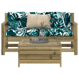 Set Divani da Giardino 3 pz in Legno Impregnato di Pino