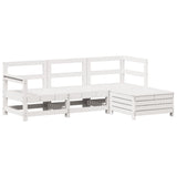 Set Salotto da Giardino 4 pz Bianco in Legno Massello di Pino