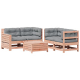 Set Divani Giardino 5 pz con Cuscini Legno Massello di Douglas