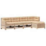 Set Divani Giardino 6 pz con Cuscini in Legno Massello di Pino