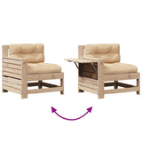 Set Divani Giardino 6 pz con Cuscini in Legno Massello di Pino