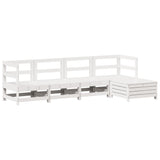 Set Salotto da Giardino 5 pz Bianco in Legno Massello di Pino