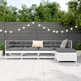 Set Salotto da Giardino 5 pz Bianco in Legno Massello di Pino
