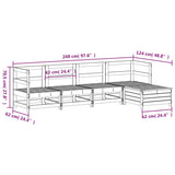Set Divani da Giardino 5 pz in Legno Massello Abete Douglas