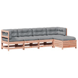 Set Divani Giardino 5 pz con Cuscini Legno Massello di Douglas