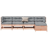 Set Divani Giardino 5 pz con Cuscini Legno Massello di Douglas
