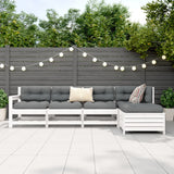 Set Salotto da Giardino 5 pz Bianco in Legno Massello di Pino