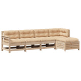 Set Divani Giardino 6 pz con Cuscini in Legno Massello di Pino