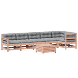Set Divani Giardino 7 pz con Cuscini Legno Massello di Douglas