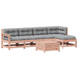 Set Divani Giardino 6 pz con Cuscini Legno Massello di Douglas