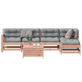 Set Divani Giardino 6 pz con Cuscini Legno Massello di Douglas