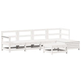 Set Divani da Giardino 6 pz Bianco in Legno Massello di Pino
