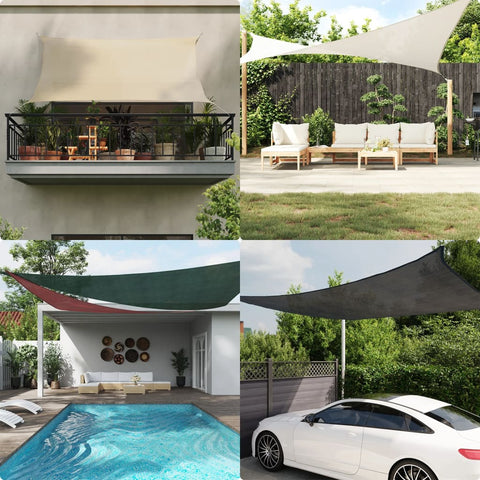 Vela Parasole 160 g/m Quadrata Grigio Chiaro 4,5x4,5 m in HDPE