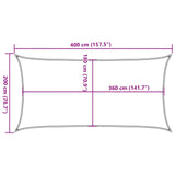 Vela Parasole 160 g/m Rettangolare Sabbia 2x4 m in HDPE