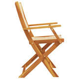 Sedie da Giardino Pieghevoli 4pz Beige Legno Massello di Acacia