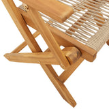 Sedie da Giardino Pieghevoli 4pz Beige Legno Massello di Acacia