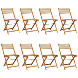 Sedie da Giardino Pieghevoli 8pz Beige Legno Massello di Acacia