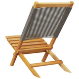 Sedie da Giardino Pieghevoli 4pz Grigie Legno Massello Acacia