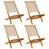 Sedie da Giardino Pieghevoli 4pz Beige Legno Massello di Acacia