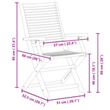 Sedie Giardino Pieghevoli 4 pz 57x66x95cm Legno Massello Acacia