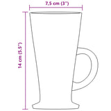 Bicchieri per Caffè Latte con Manico 6 pcs 250 ml