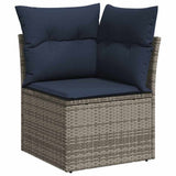 Set Divani da Giardino 8 pz con Cuscini Grigio in Polyrattan