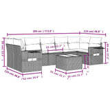 Set Divani da Giardino 8 pz con Cuscini Grigio in Polyrattan