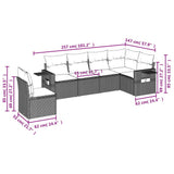 Set Divani da Giardino 6 pz con Cuscini Marrone in Polyrattan