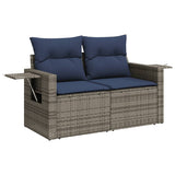 Set Divani da Giardino 9 pz con Cuscini Grigio in Polyrattan
