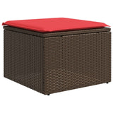 Set Divani da Giardino 6 pz con Cuscini Marrone in Polyrattan