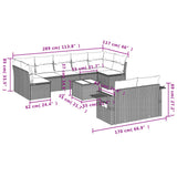 Set Divani da Giardino 10 pz con Cuscini Nero in Polyrattan