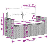 Set Divani da Giardino 10 pz con Cuscini Marrone in Polyrattan