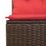 Set Divani da Giardino 4 pz con Cuscini Marrone in Polyrattan