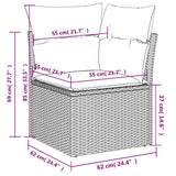 Set Divani da Giardino 8 pz con Cuscini Nero in Polyrattan