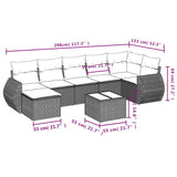 Set Divani da Giardino 8 pz con Cuscini Grigio in Polyrattan