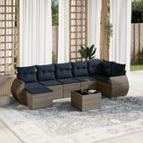 Set Divani da Giardino 8 pz con Cuscini Grigio in Polyrattan