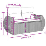 Set Divani da Giardino 9 pz con Cuscini Grigio in Polyrattan