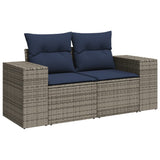 Set Divani da Giardino 5 pz con Cuscini Grigio in Polyrattan