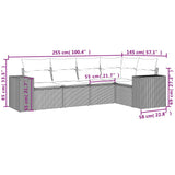 Set Divani da Giardino 5 pz con Cuscini Marrone in Polyrattan