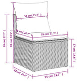 Set Divani da Giardino 8 pz con Cuscini Marrone in Polyrattan