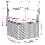 Set Divani da Giardino 8 pz con Cuscini Nero in Polyrattan