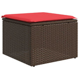Set Divani da Giardino 6 pz con Cuscini Marrone in Polyrattan