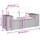Set Divani da Giardino 6 pz con Cuscini Marrone in Polyrattan