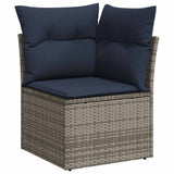Set Divani da Giardino 8 pz con Cuscini Grigio in Polyrattan
