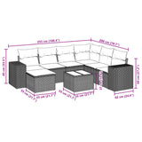 Set Divani da Giardino 8 pz con Cuscini Grigio in Polyrattan